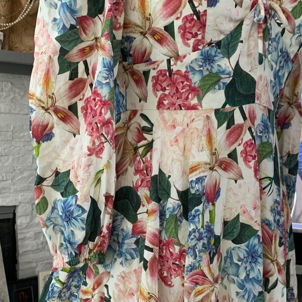 🌸 Sachin & Babi Dolce Floral Mini Dress Size 2 Antico Botanico Linen Blend EUC - Picture 6 of 15